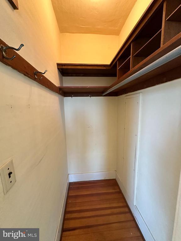 spacious closet with wood finished floors