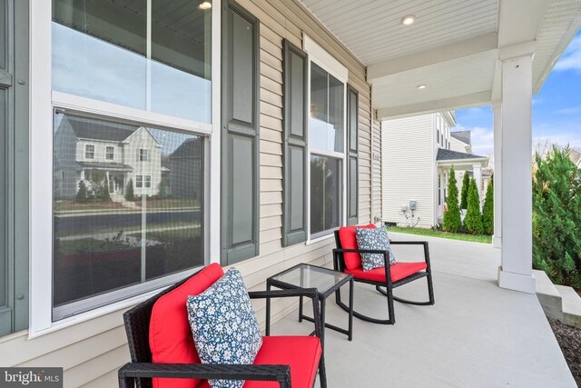 view of patio with a porch