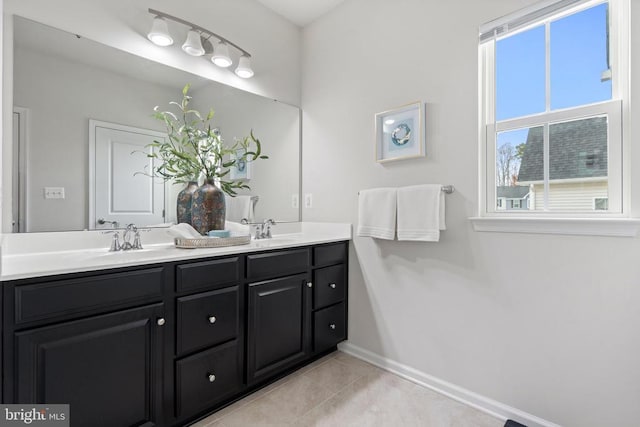 bathroom featuring tile patterned floors and vanity