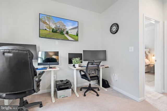 view of carpeted office