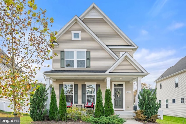 view of front property with covered porch