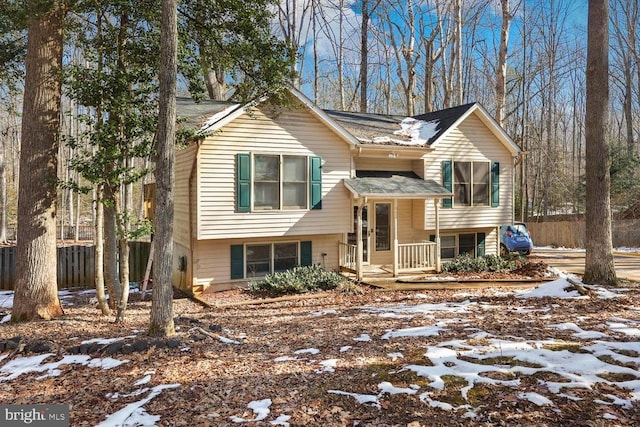 view of split foyer home