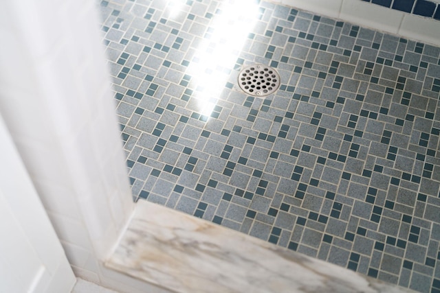 bathroom with tiled shower