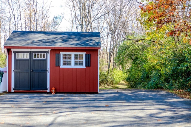 view of shed