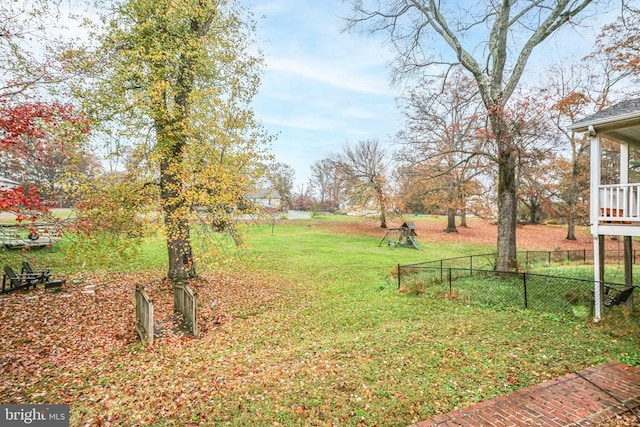 view of yard with fence