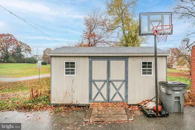 view of shed