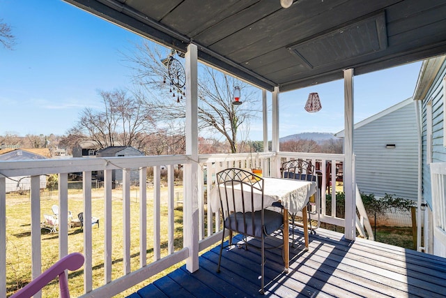 deck with a lawn