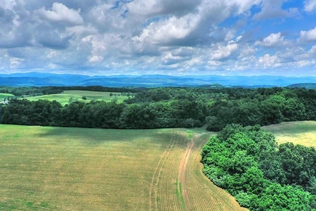 drone / aerial view with a mountain view