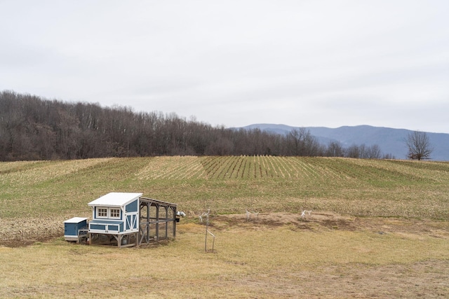 mountain view with a rural view