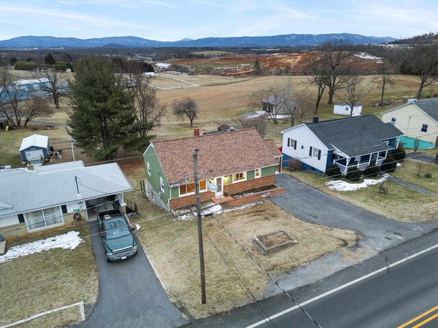 drone / aerial view with a mountain view