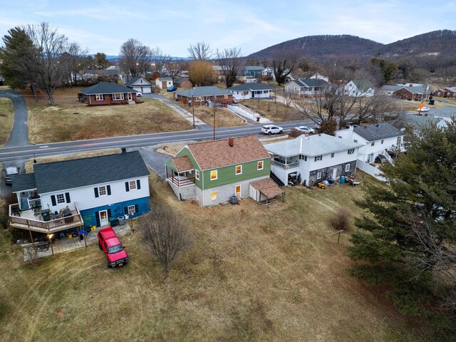 bird's eye view with a mountain view