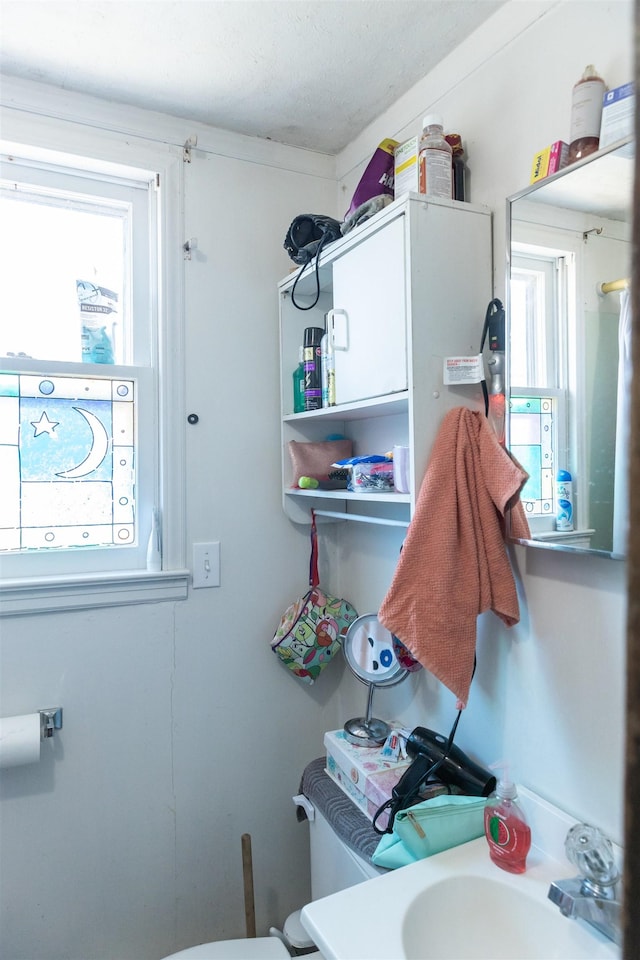 bathroom with a sink and toilet