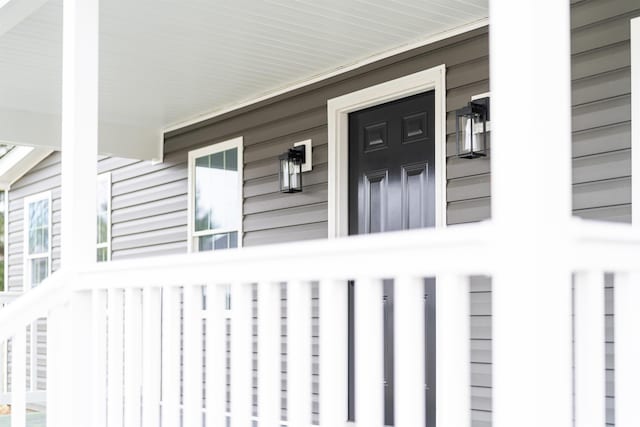 property entrance with a porch