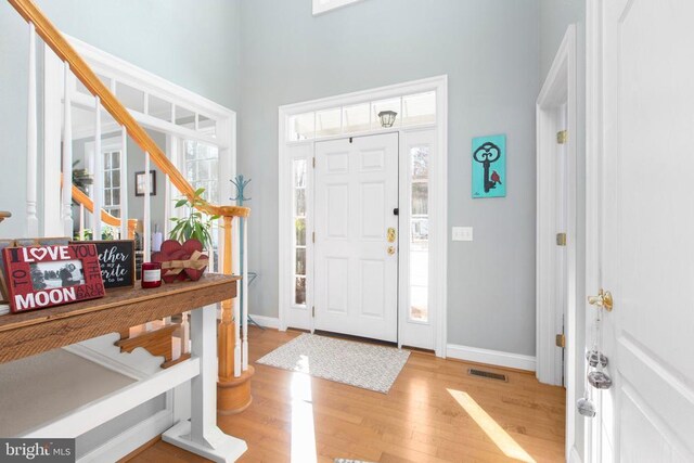 entryway featuring light hardwood / wood-style flooring