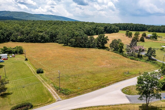 bird's eye view with a rural view and a mountain view