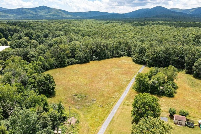 bird's eye view with a mountain view