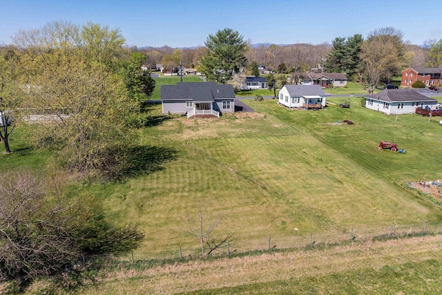 bird's eye view with a residential view