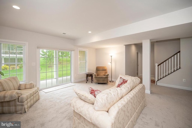 view of carpeted living room