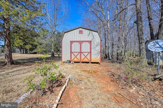 view of shed