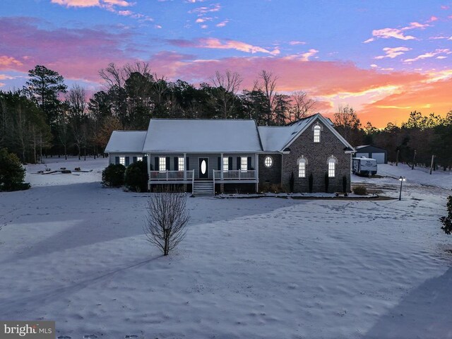 view of front of home with covered porch