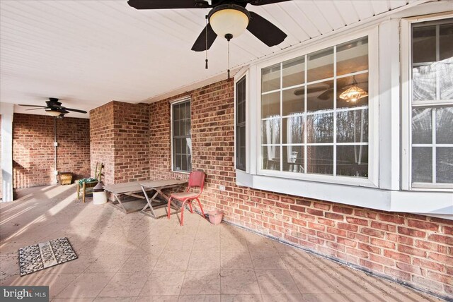 view of patio / terrace with ceiling fan