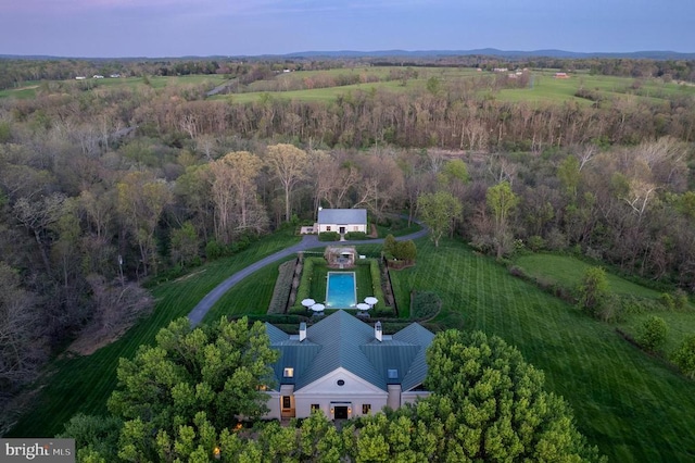 bird's eye view with a forest view