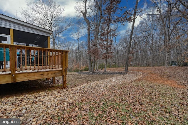 view of yard featuring a deck