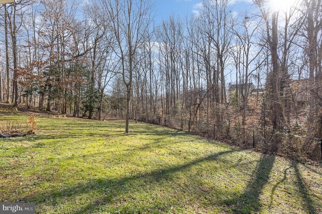 view of yard featuring fence