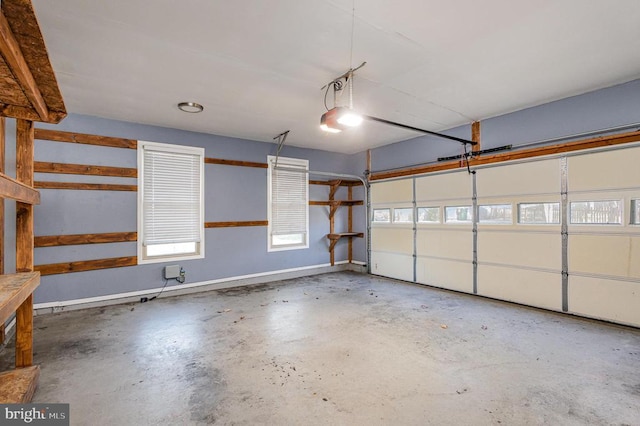 garage with baseboards