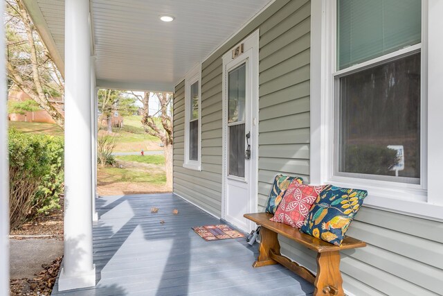 deck featuring a porch