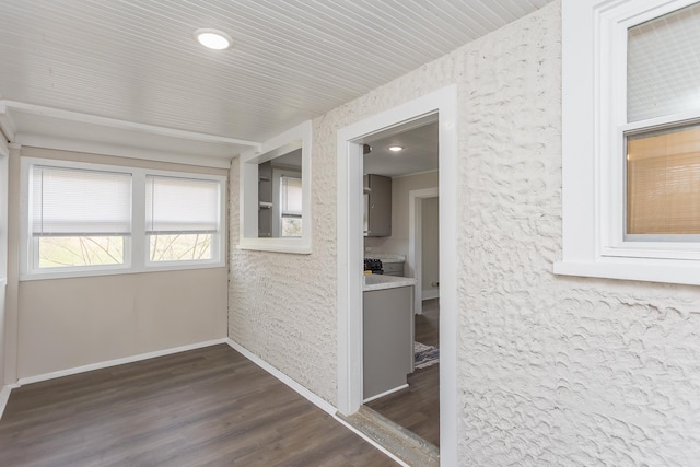 interior space featuring dark wood-type flooring