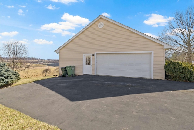 view of detached garage