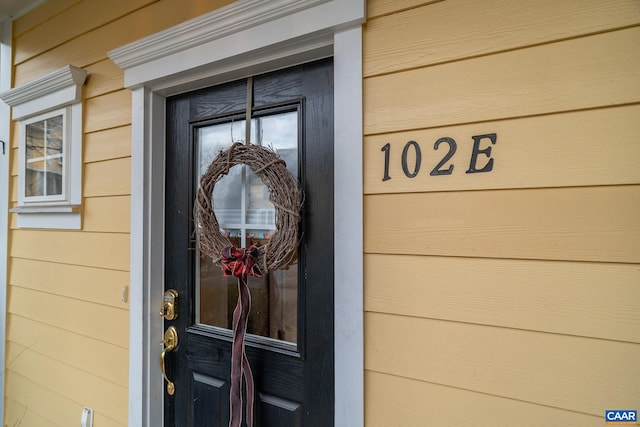 view of doorway to property