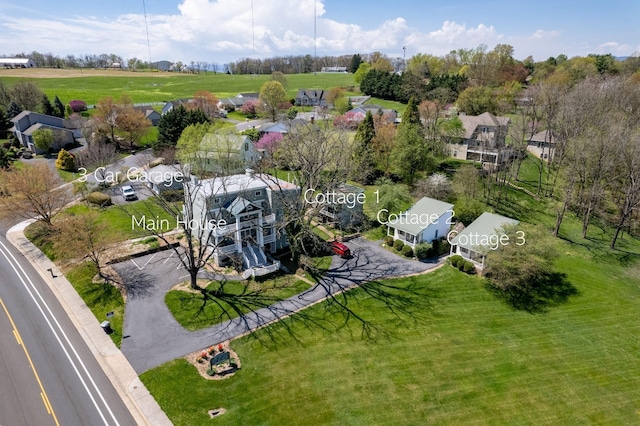 bird's eye view with a residential view