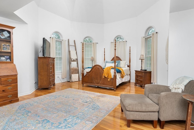 bedroom featuring light hardwood / wood-style flooring