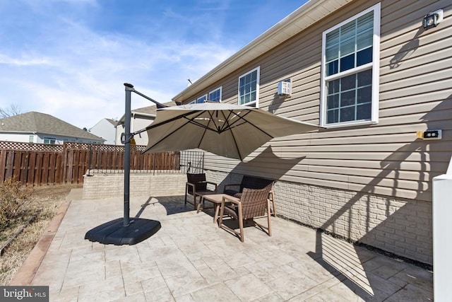 view of patio / terrace with fence