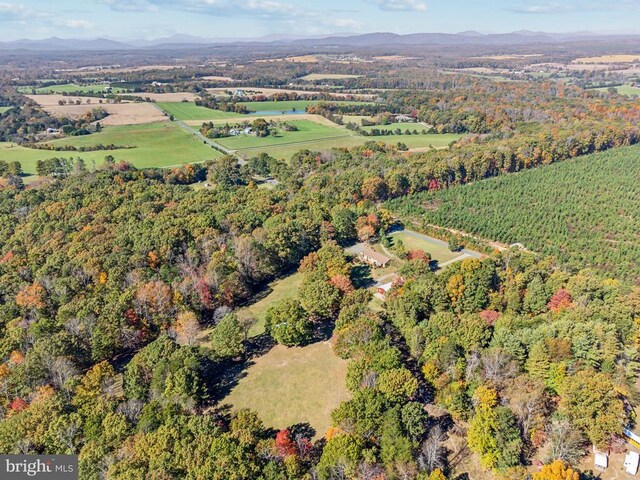 birds eye view of property featuring a mountain view