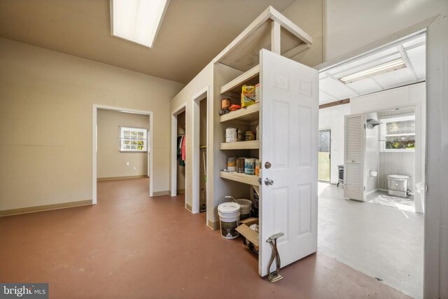 interior space featuring concrete floors