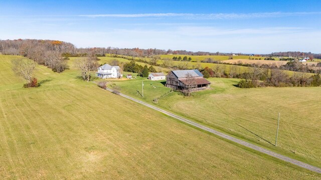 aerial view with a rural view