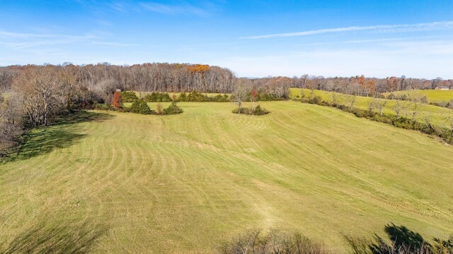 drone / aerial view with a rural view