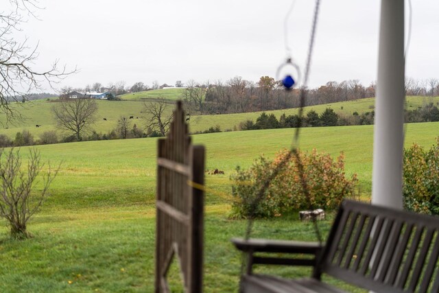 view of yard with a rural view