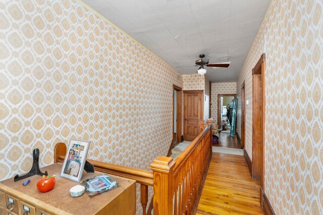 hall featuring light hardwood / wood-style flooring