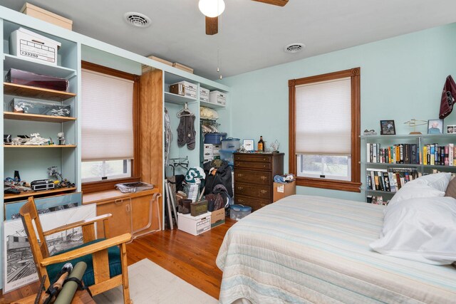 bedroom with wood-type flooring