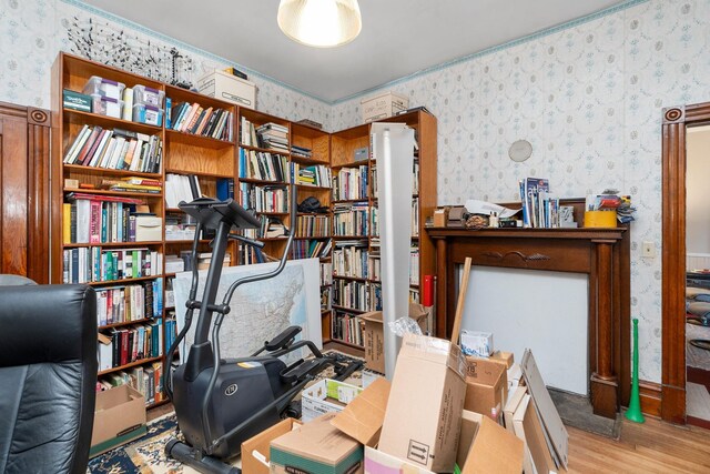 office featuring light wood-type flooring