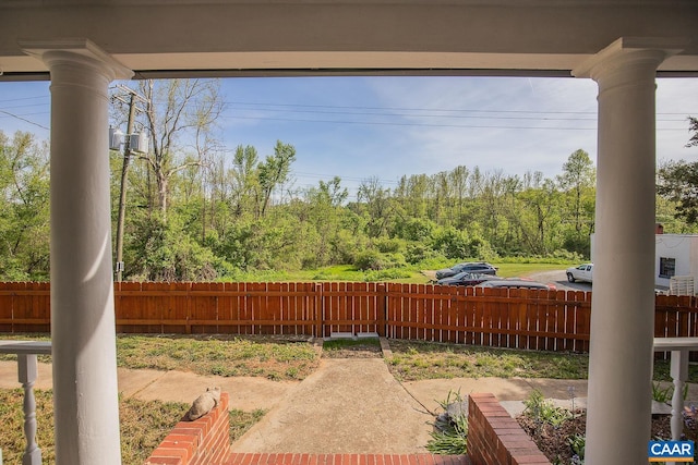 exterior space featuring fence