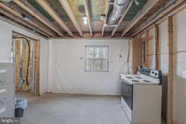 basement with washer / dryer