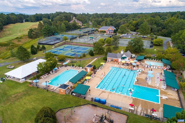 birds eye view of property