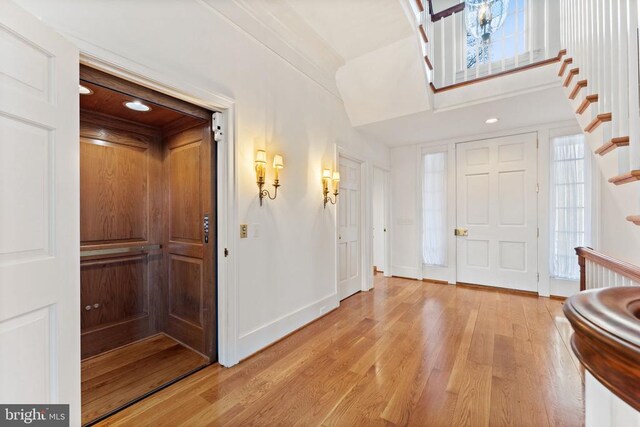 entryway with light wood-type flooring