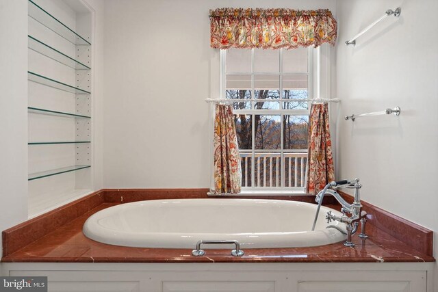 bathroom featuring a tub