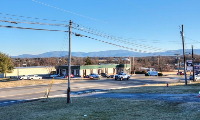 view of road with a mountain view